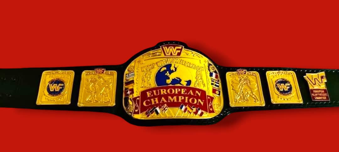 WWF EUROPEAN BLOCK LOGO Championship Title Belt