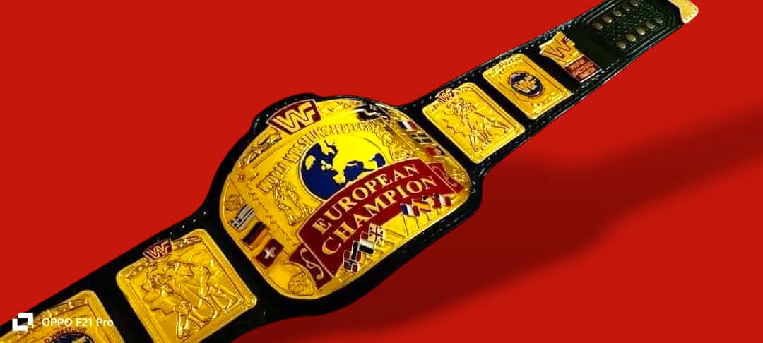 WWF EUROPEAN BLOCK LOGO Championship Title Belt
