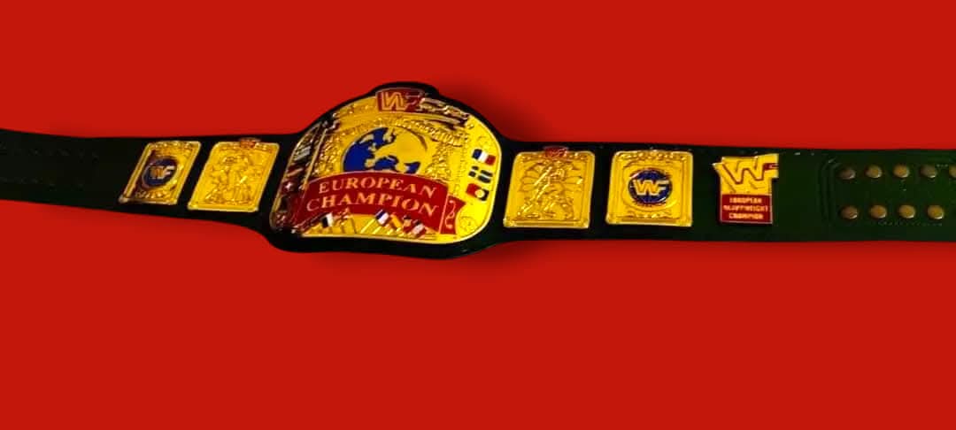 WWF EUROPEAN BLOCK LOGO Championship Title Belt