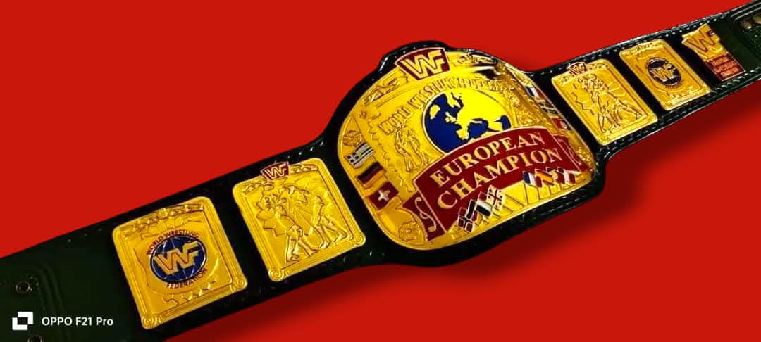 WWF EUROPEAN BLOCK LOGO Championship Title Belt