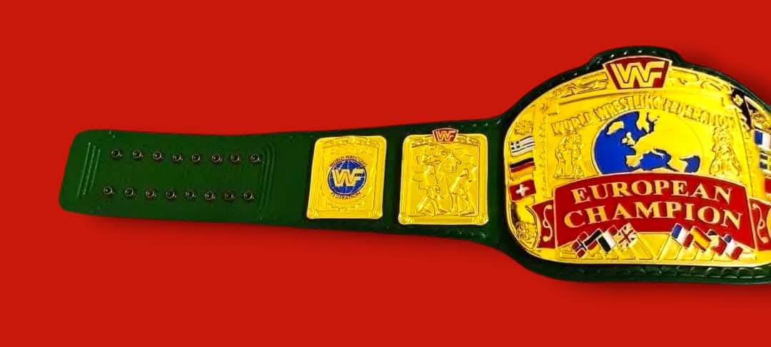 WWF EUROPEAN BLOCK LOGO Championship Title Belt