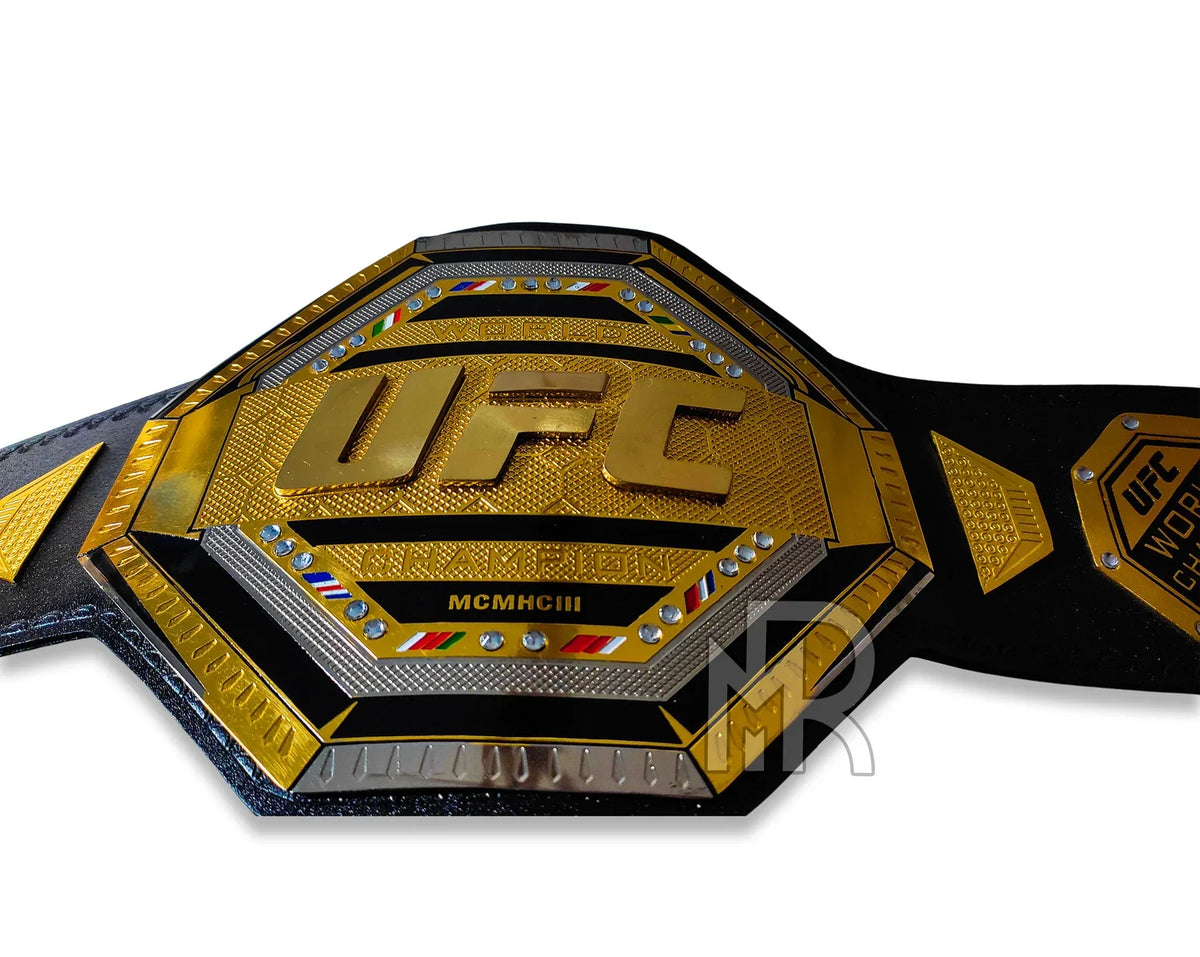 UFC Legacy Championship Belt Replica, Dual Layer Gold Plated Adult Size Title, MMA Fighting Fan Collectible Gift for Champions