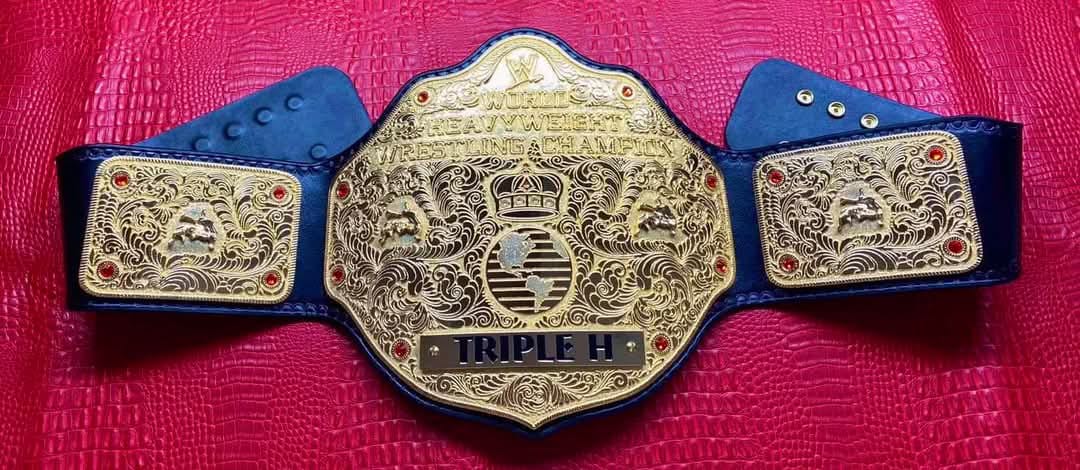 WWE World Heavyweight Championship Belt – CNC Made Replica with Custom “TRIPLE H” Nameplate by QA Belts