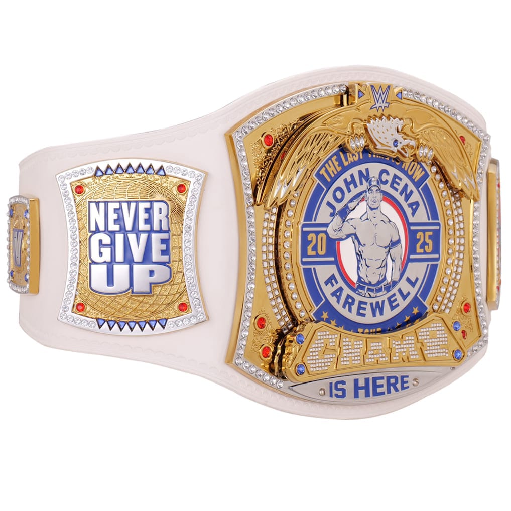 John Cena Autographed Elimination Chamber 2025 Spinner Replica Title Belt with Inscription