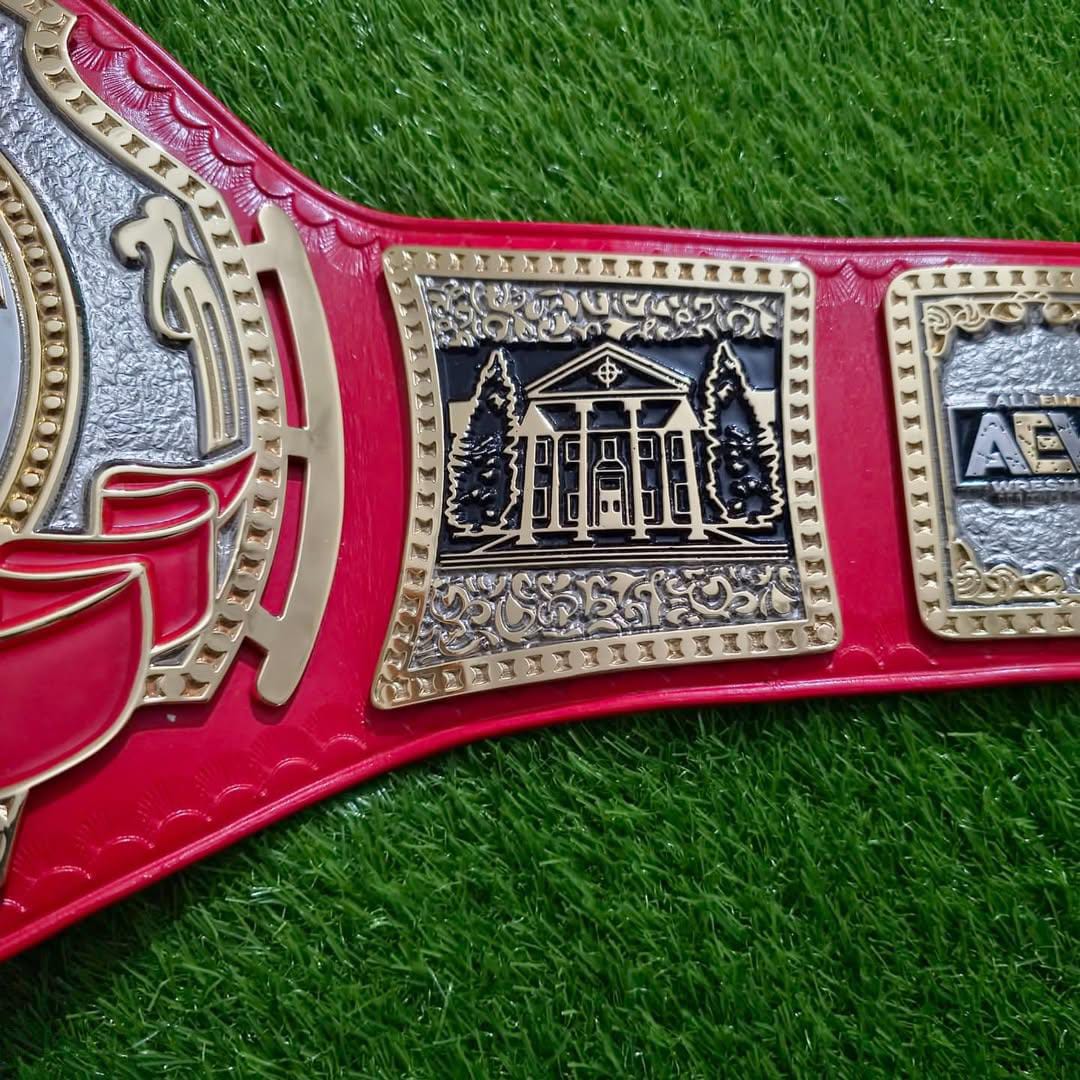 AEW Championship TNT Wrestling Red Replica Title Brass and Zinc Belt