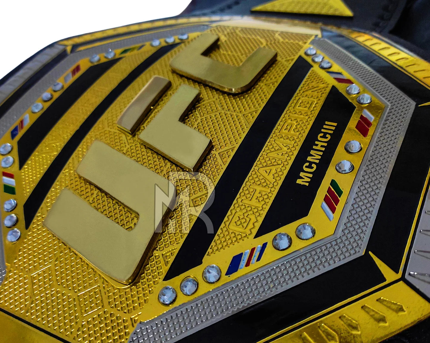 UFC Legacy Championship Belt Replica, Dual Layer Gold Plated Adult Size Title, MMA Fighting Fan Collectible Gift for Champions