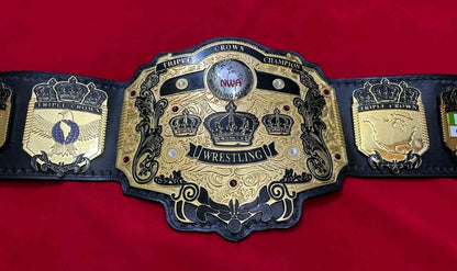 NWA Tripe Crown Wrestling Championship Belt IN 4MM Zinc 24KT Gold plated